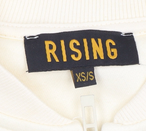 Rising Women’s Beige Full Zip Sweatshirt XS/S Cotton Blend