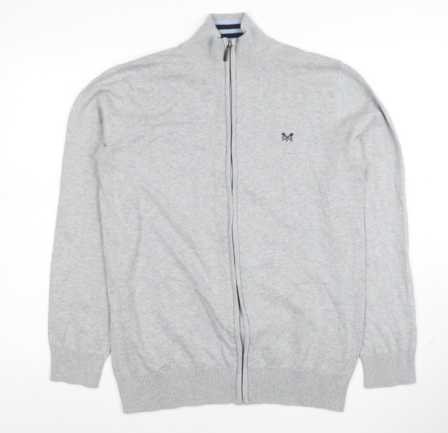 Crew Clothing Company Men's Grey Full Zip Cotton Sweatshirt M
