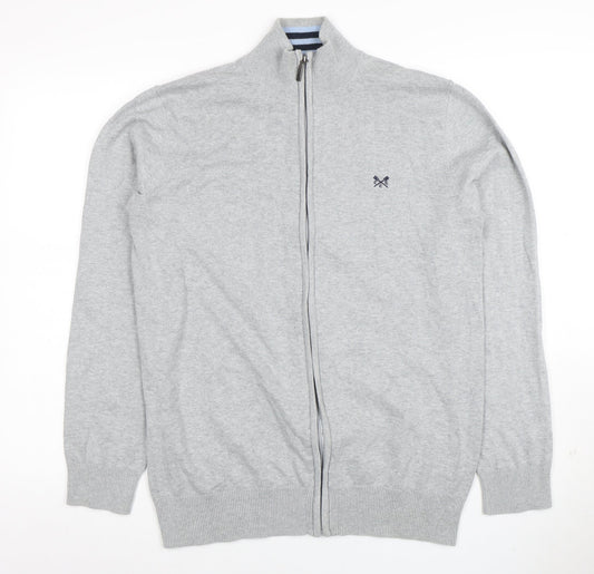 Crew Clothing Company Men's Grey Full Zip Cotton Sweatshirt M