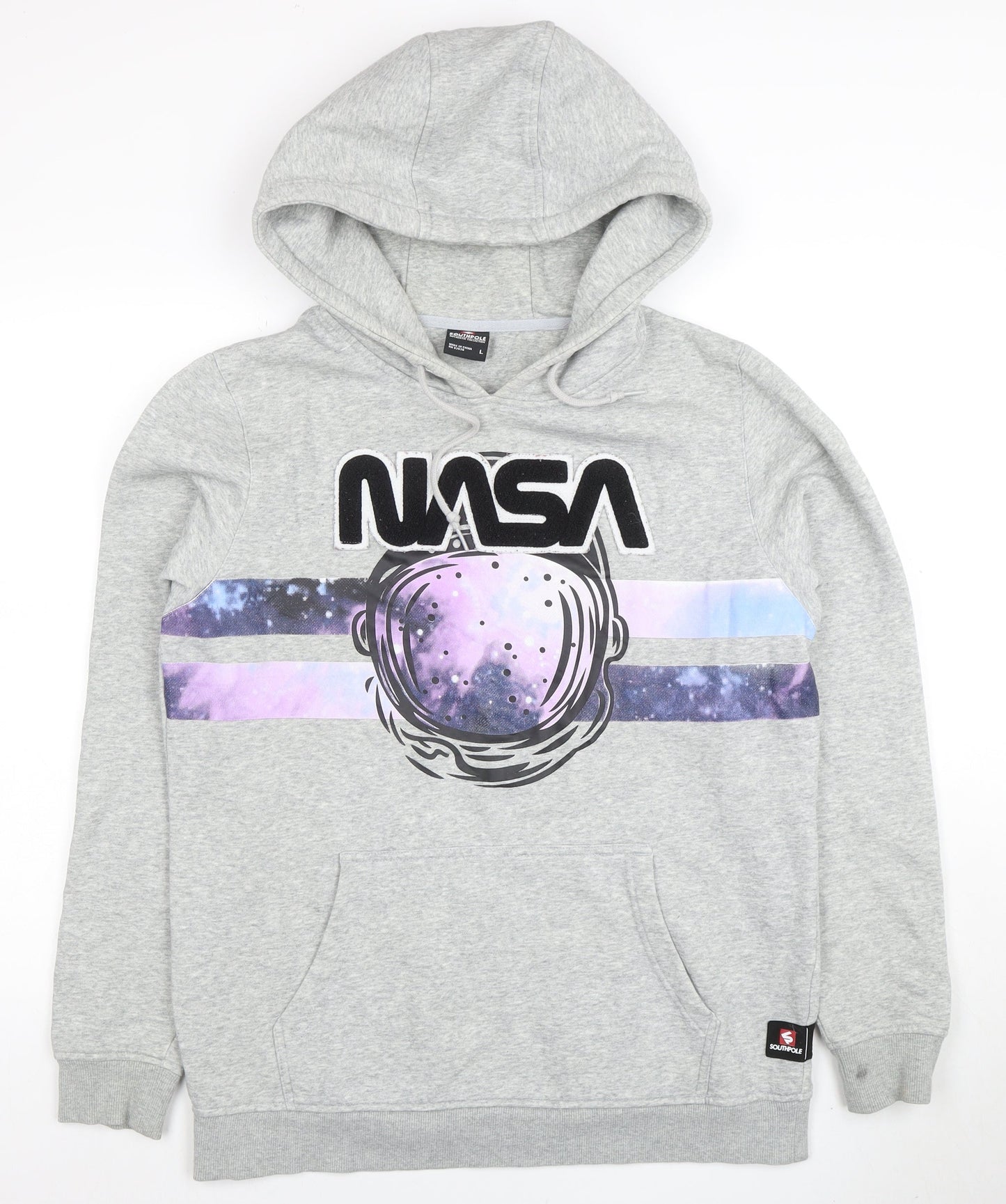 Southpole Men’s Grey NASA Pullover Hoodie Size L Regular Fit