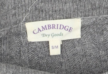 Cambridge Dry Goods Womens Grey Wool Cape Roll Neck Jumper S