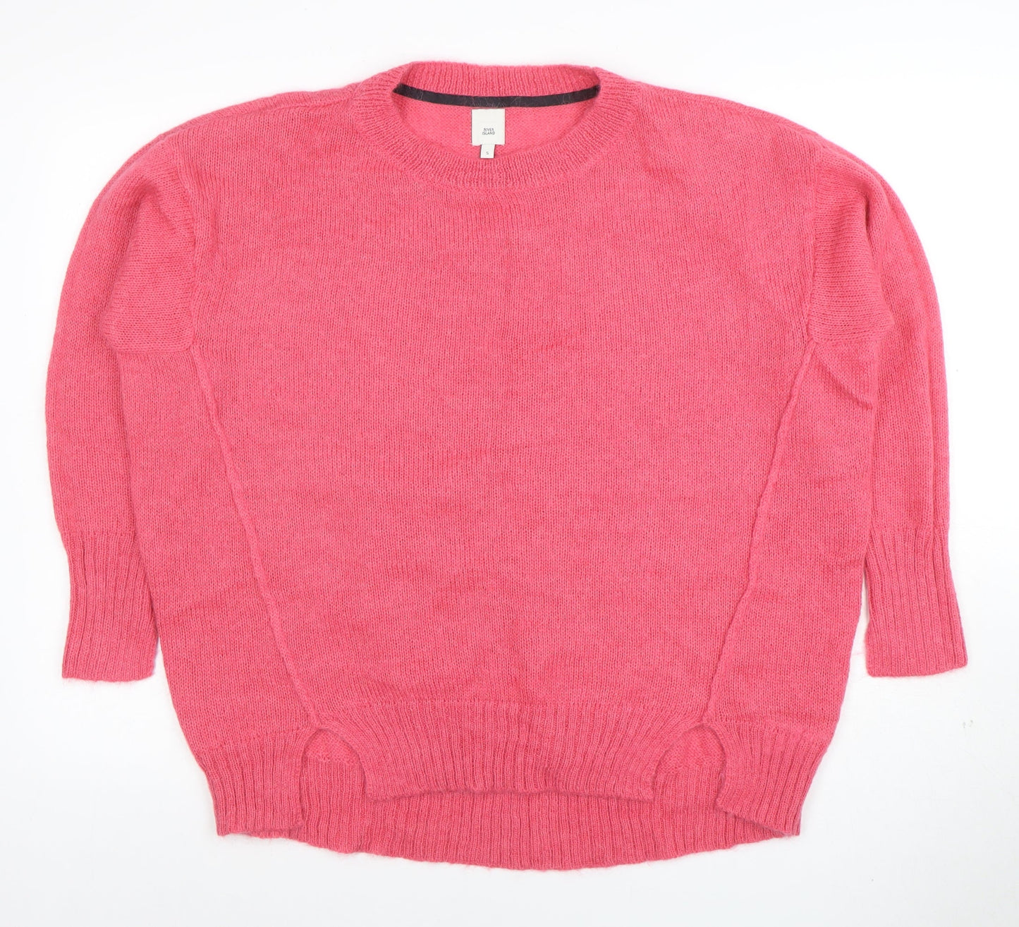 River Island Womens Pink Wool Blend Crew Neck Pullover Jumper Size S