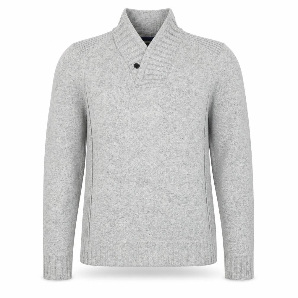 Ted Baker Men's Grey Wool Blend Collared Pullover Jumper M