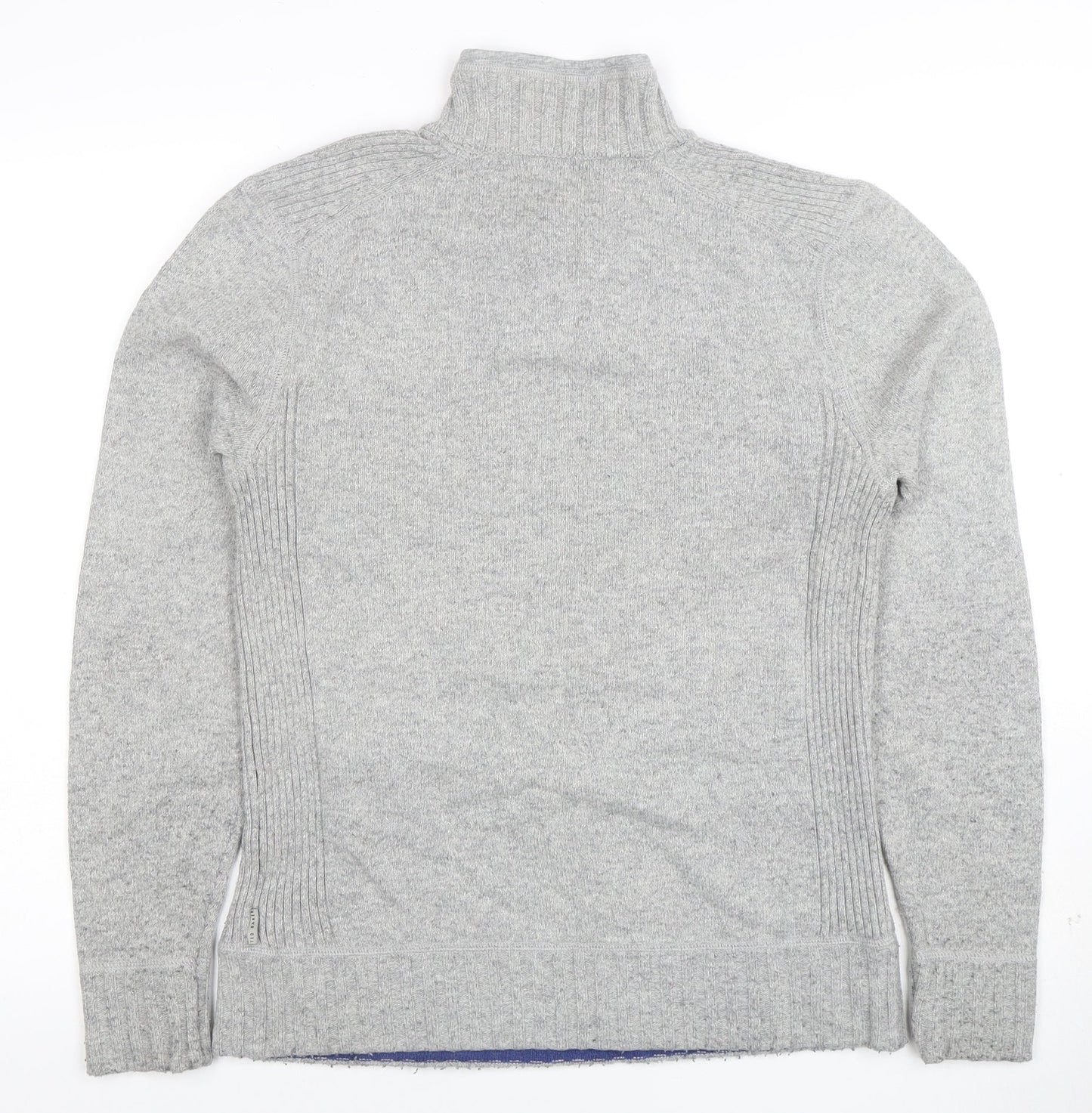 Ted Baker Men's Grey Wool Blend Collared Pullover Jumper M