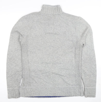 Ted Baker Men's Grey Wool Blend Collared Pullover Jumper M