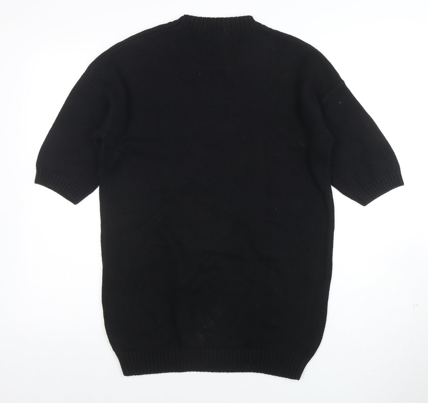Zara Man Black Cotton Short Sleeve Crew Neck Jumper Size M
