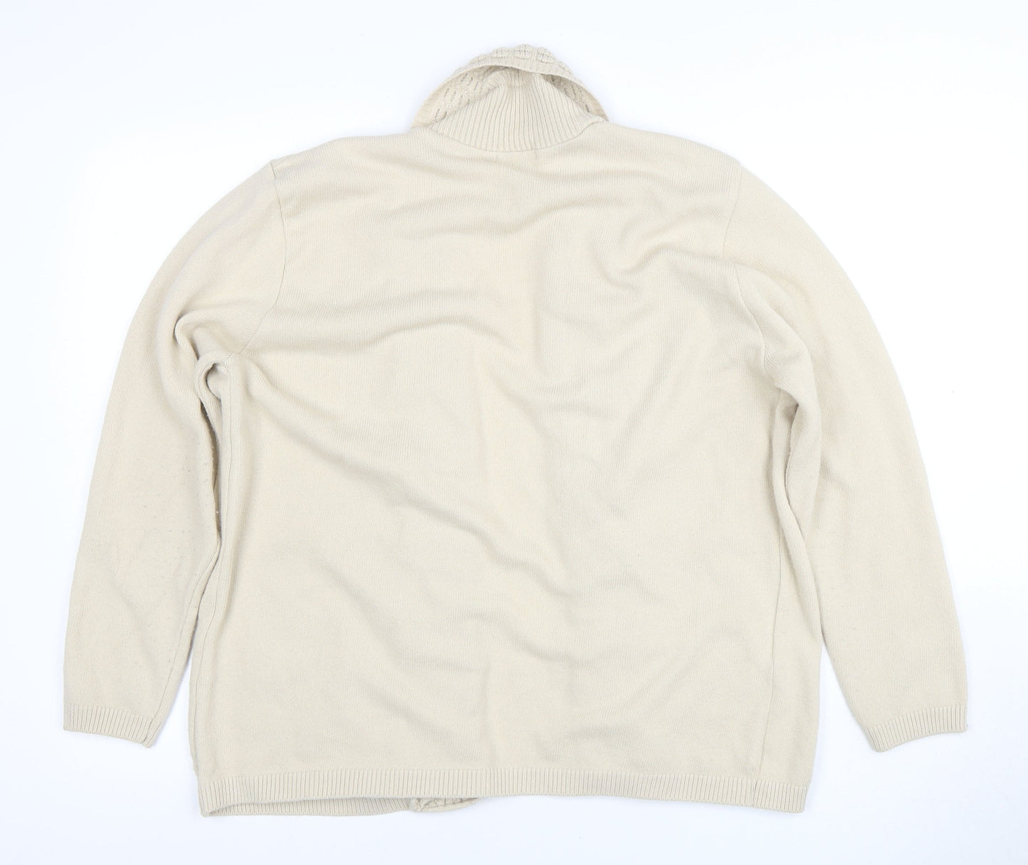 Envy Us Women Beige 2XL Open Front Cardigan Knit Jumper