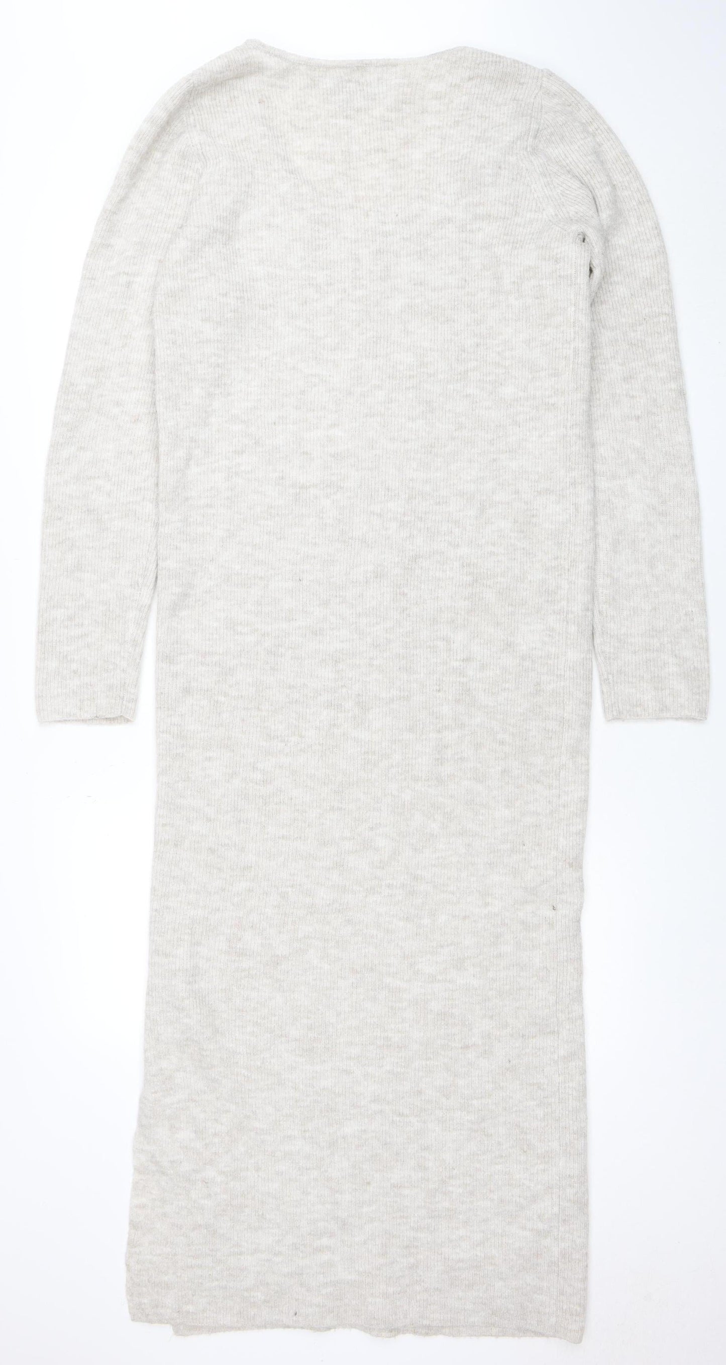 ASOS Women Beige Knitted Jumper Midi Dress Size 18 Long Sleeve