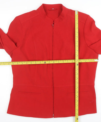 Back view of Style by EWM Red Women's, size 14, Tailored Suit Jacket