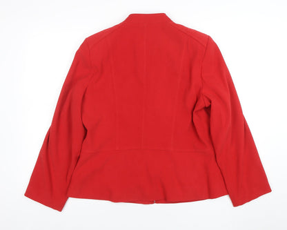 Close-up detail of Style by EWM Red Women's, size 14, Tailored Suit Jacket