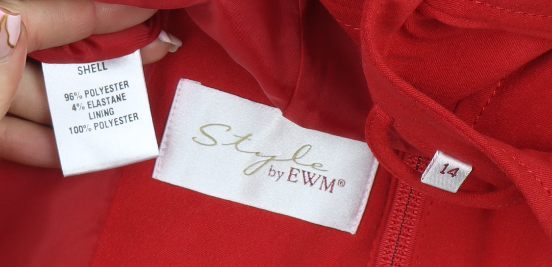 Style by EWM Red Women's Size 14 Tailored Suit Jacket