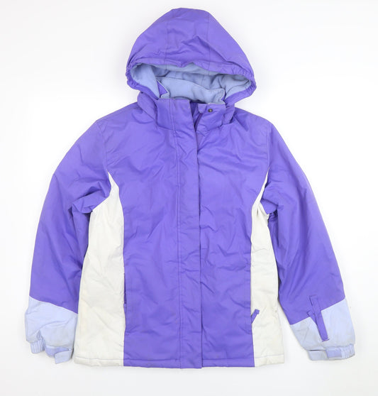 Mountain Warehouse Girls Purple Ski Jacket 13 Years Waterproof Hooded Winter Coat