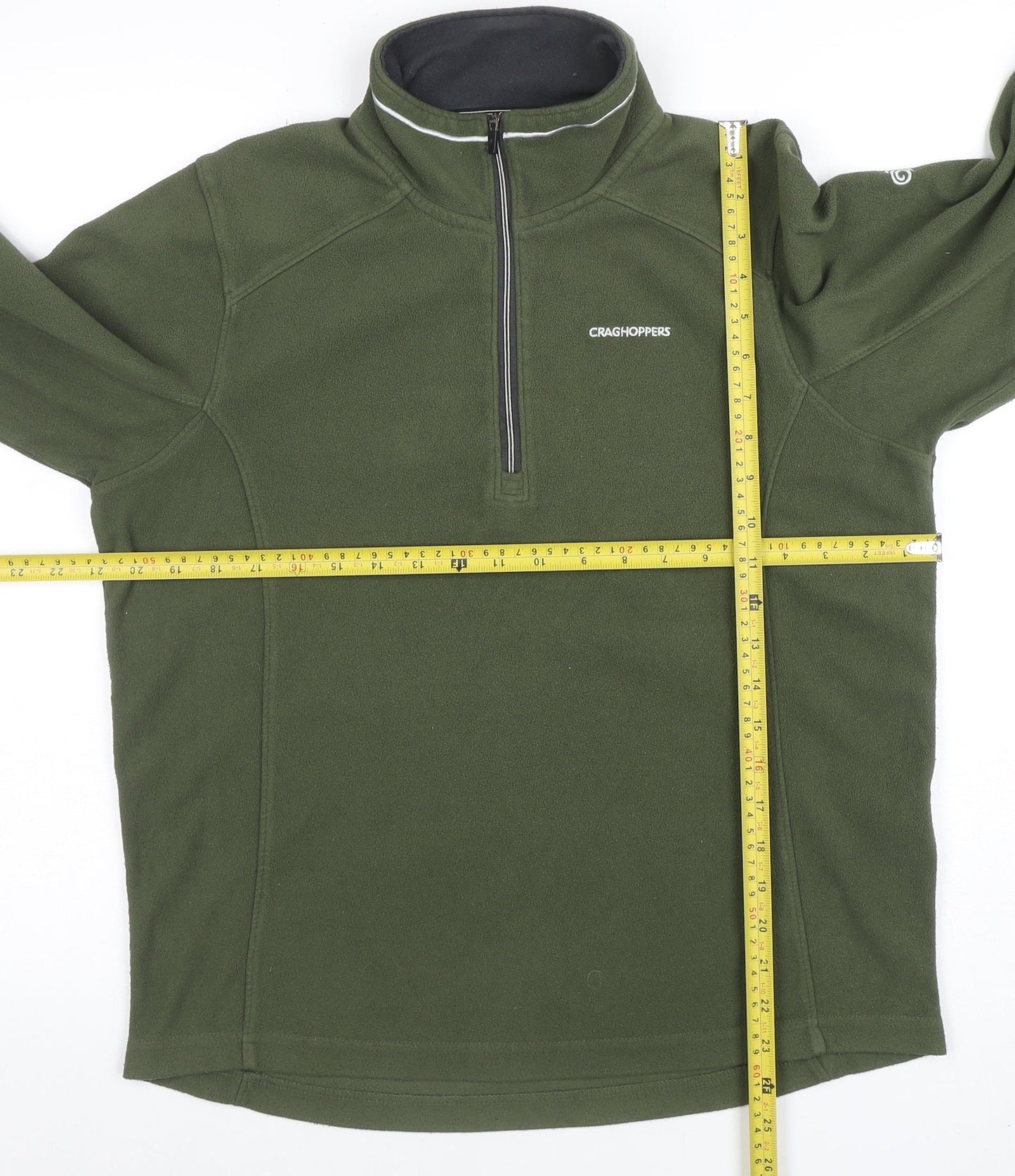 Craghoppers Men's Green Fleece 1/4 Zip Pullover Sweatshirt S