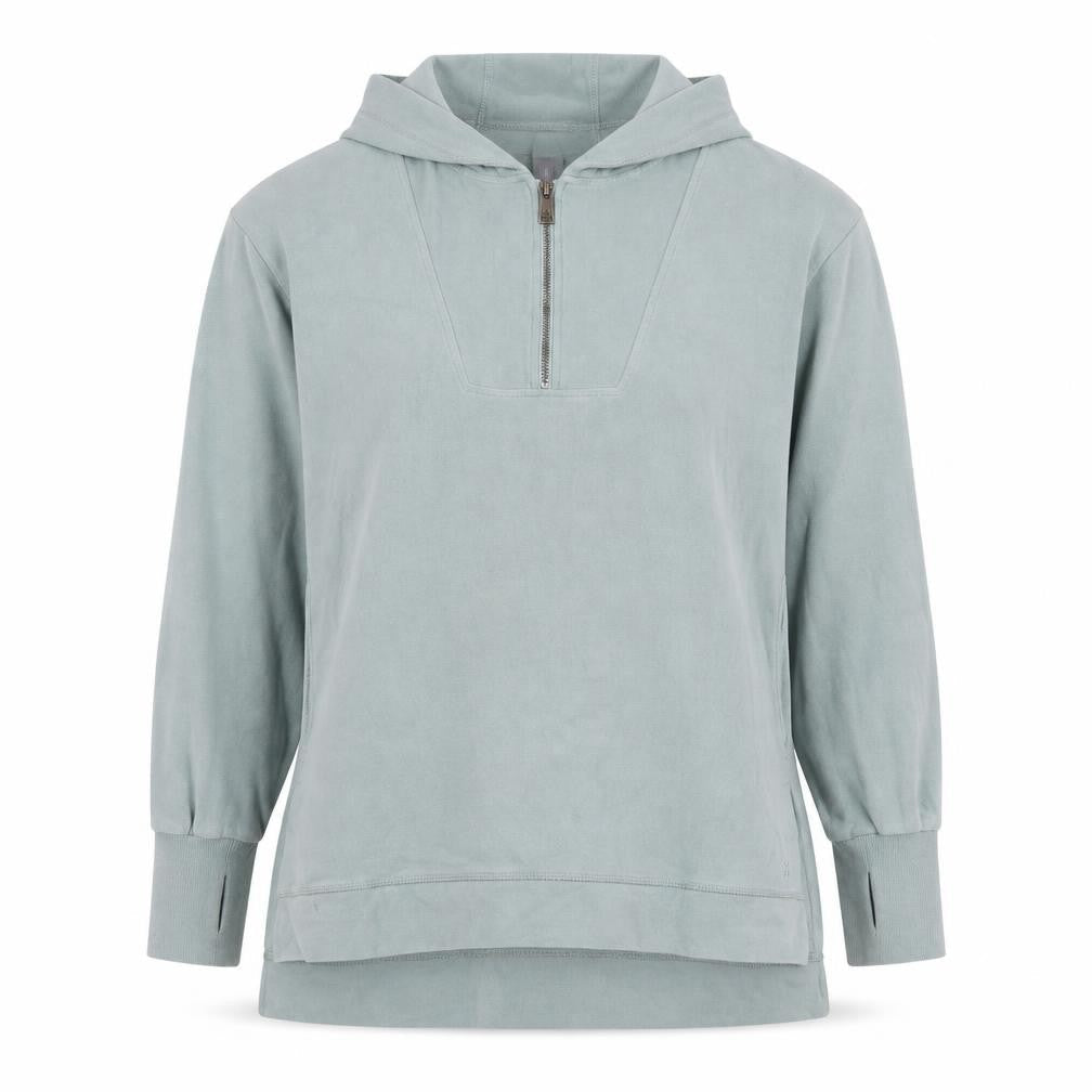 Sweaty Betty Womens Blue Hooded 1/2 Zip Pullover Hoodie XS Cotton Blend