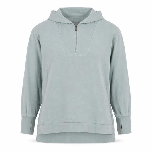 Sweaty Betty Womens Blue Hooded 1/2 Zip Pullover Hoodie XS Cotton Blend