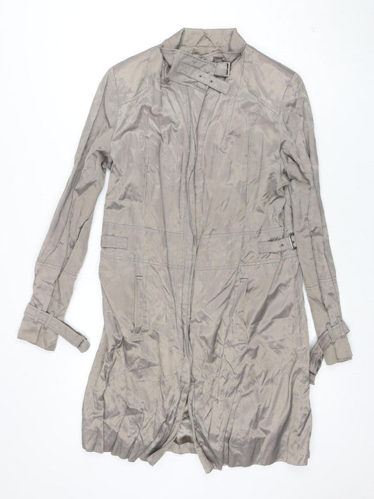 Lakeland Women’s Beige Trench Coat Size M Belted Long Lined Stylish