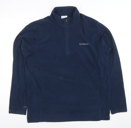 Columbia Mens Blue Fleece 1/4 Zip Pullover Sweatshirt M