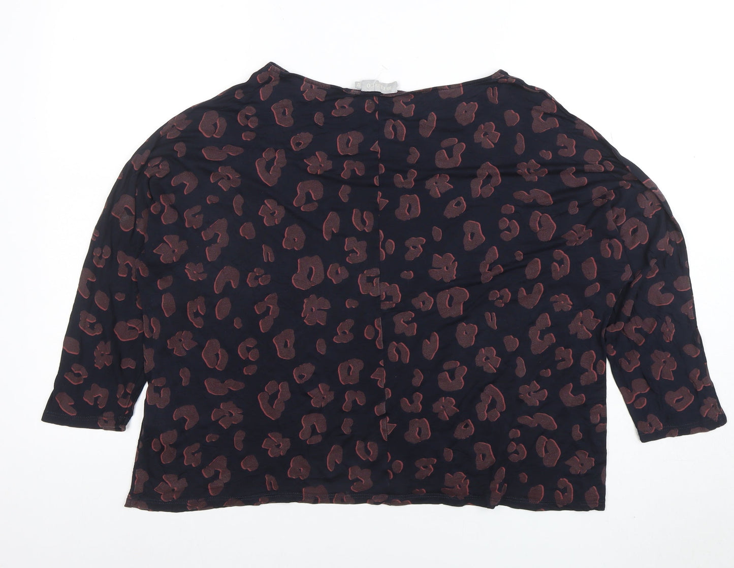 Betty & Co Women’s Black Animal Print Tunic Blouse Size 14