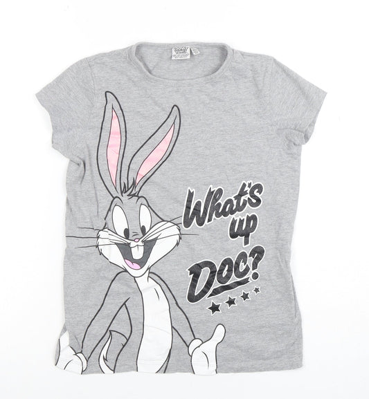 Looney Tunes Boys Grey Bugs Bunny Graphic T-Shirt 9-10 Years