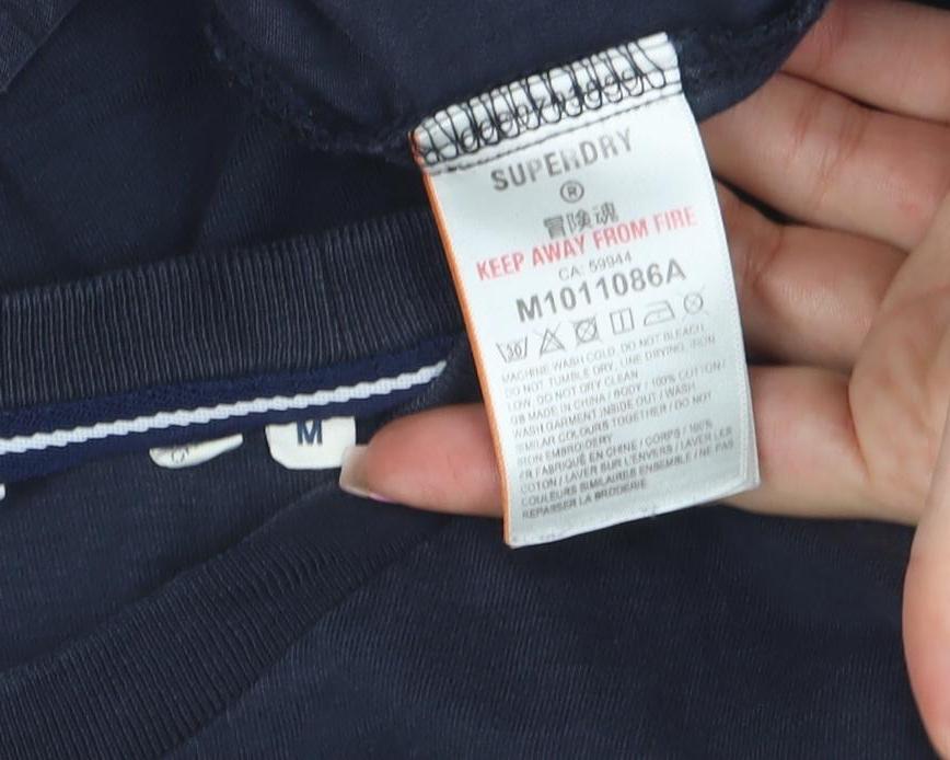 Superdry Men's Blue Crew Neck Cotton Short Sleeve T-Shirt M
