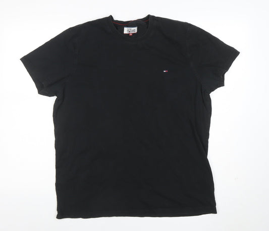 Tommy Hilfiger Denim Men's Black XL Crew Neck Cotton T-Shirt