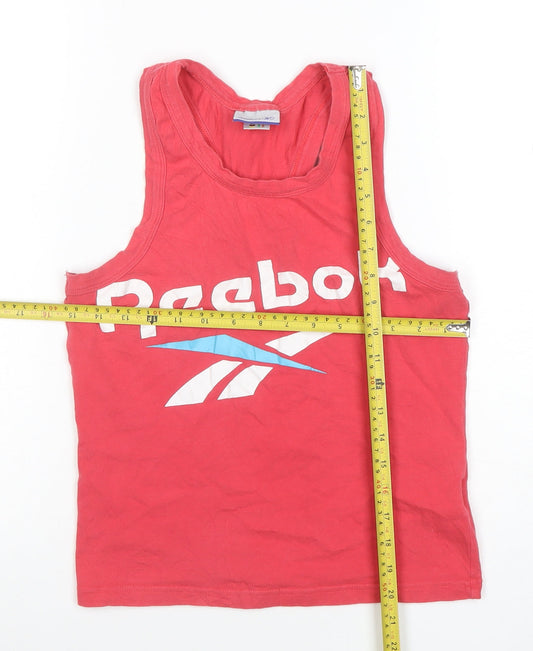Reebok Womens Red Racerback Cotton Tank Top Size 12