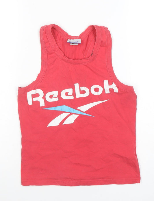Preloved Reebok Womens Red Racerback Cotton Tank Top Size 12 - Back