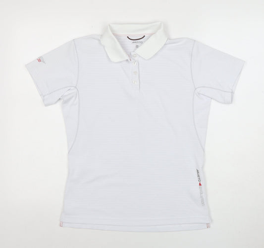 Musto Women's White Polo Shirt Size 12 Short Sleeve Lightweight