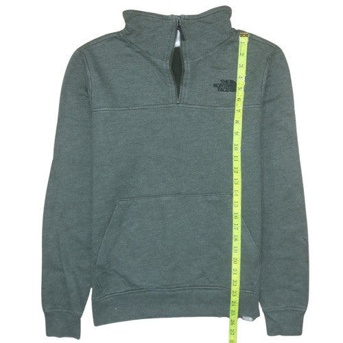 The North Face Mens Grey Small 1/4 Zip Fleece Sweatshirt