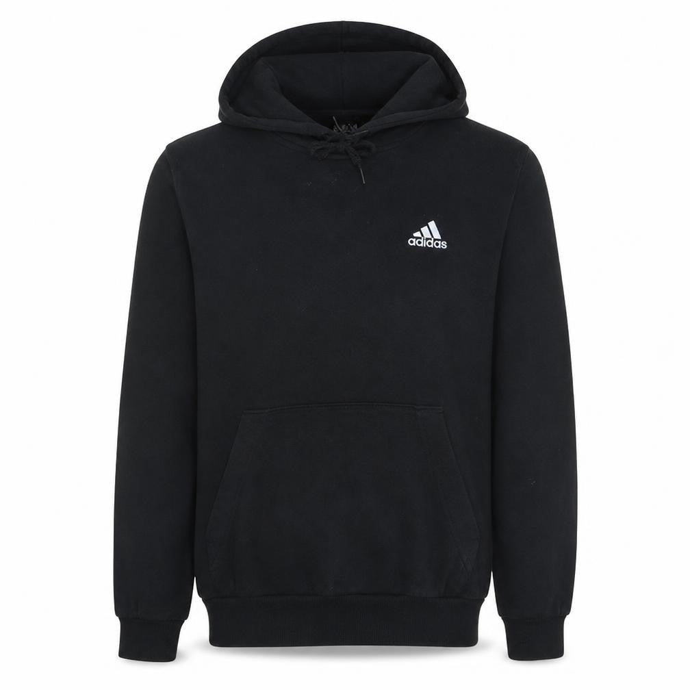 Adidas Men's Black Small Pullover Hoodie with Logo and Drawstring