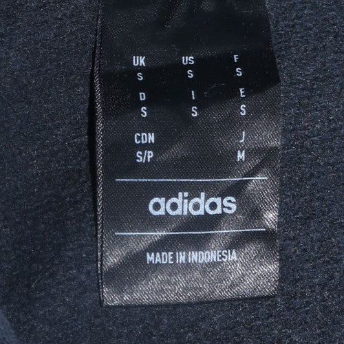 Adidas Men's Black Small Pullover Hoodie with Logo and Drawstring