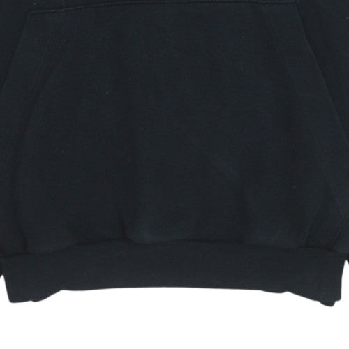 Adidas Men's Black Small Pullover Hoodie with Logo and Drawstring