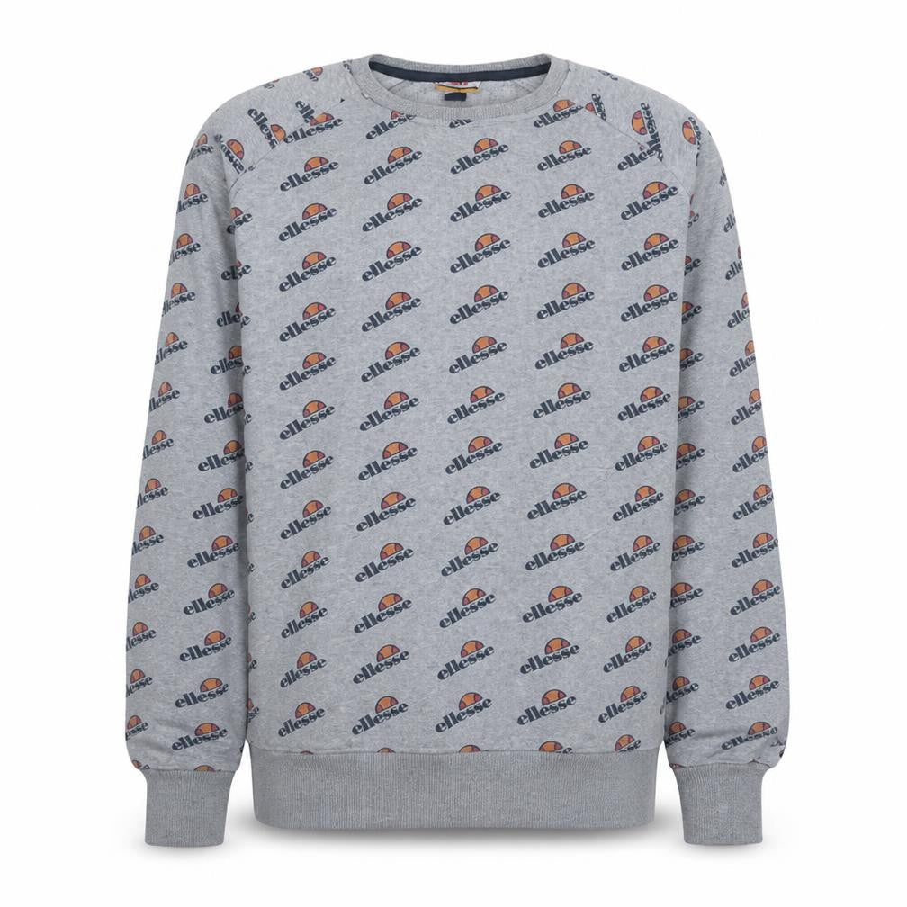 Ellesse Mens Grey Logo Print Crew Neck Sweatshirt Size L
