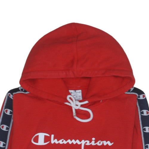 Champion Women Red Pullover Hoodie Small Hooded Logo Sweatshirt