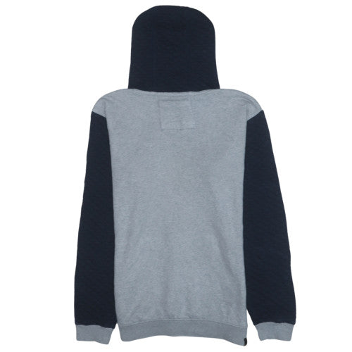 Quiksilver Boys Grey & Navy Hoodie Size 14 Full Zip Cotton Blend