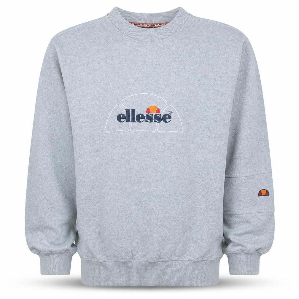 Ellesse Men's Grey Small Crew Neck Pullover Sweatshirt