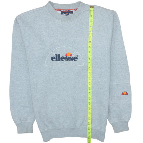 Ellesse Men's Grey Small Crew Neck Pullover Sweatshirt