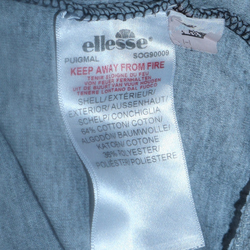 Ellesse Boys Black Grey Colourblock Pullover Hoodie 13-14 Years Cotton Blend