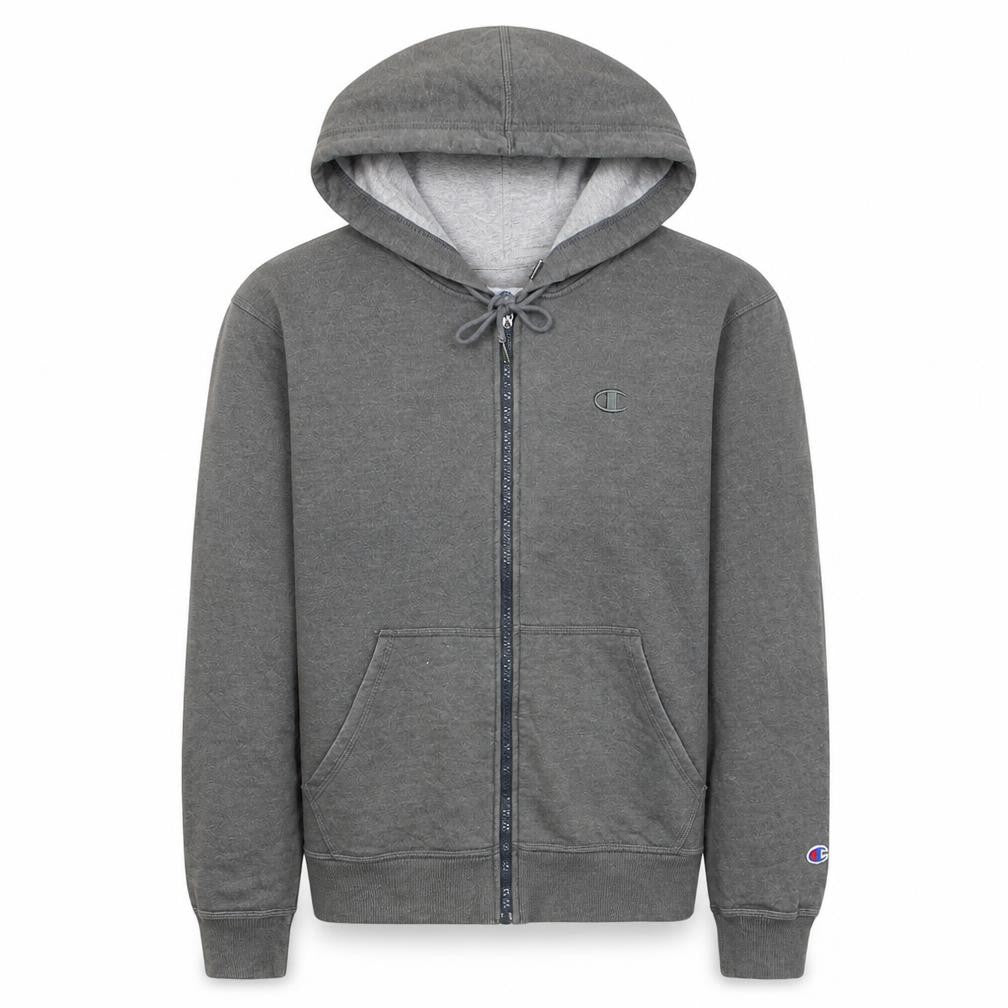 Champion Men's Grey Full Zip Hoodie Size S Cotton Blend