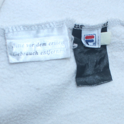 FILA Men's White L Pullover Hoodie With Logo and Pouch Pocket