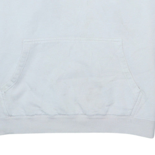 FILA Men's White L Pullover Hoodie With Logo and Pouch Pocket