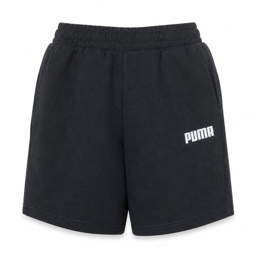 Front view of Puma Men's Black Small Athletic Shorts with Elastic Waist