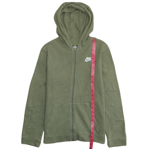 Nike Boys Khaki Full Zip Hoodie XL Green Fleece Sweatshirt