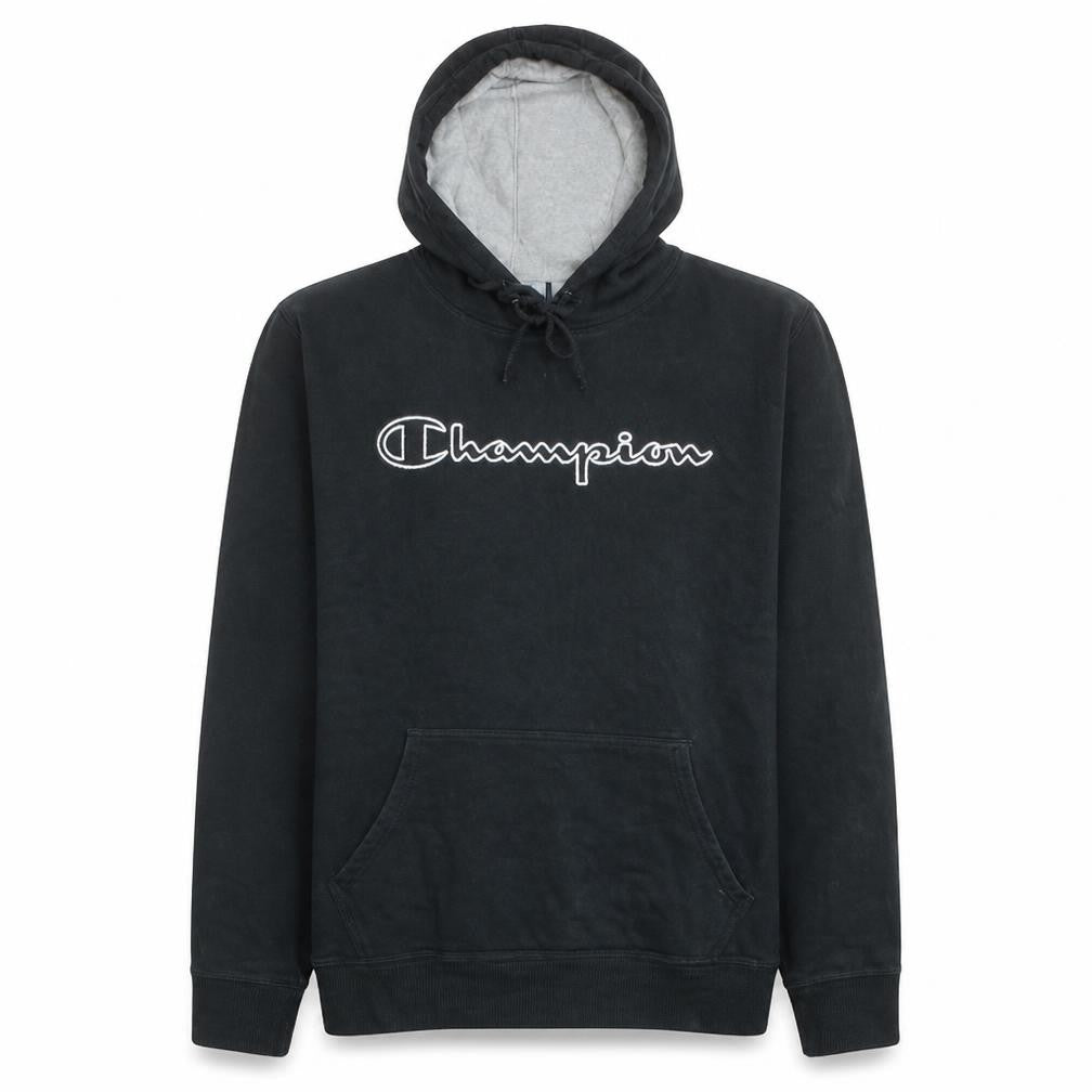 Champion Men's Black XL Pullover Hoodie with Logo Print