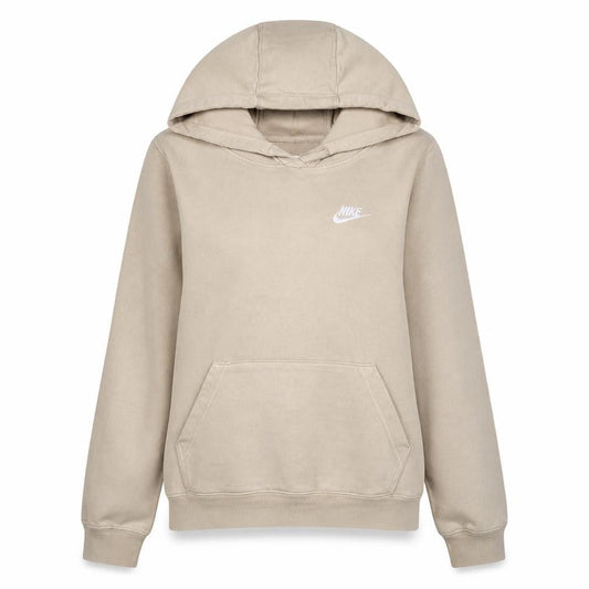 Nike Women Beige Pullover Hoodie Small Hooded Logo Sweatshirt