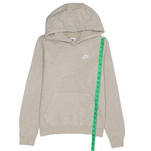 Nike Women Beige Pullover Hoodie Small Hooded Logo Sweatshirt