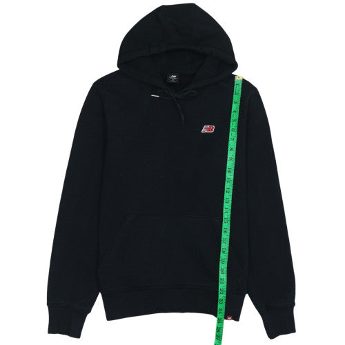 New Balance Mens Black Small Pullover Hoodie Fleece Graphic Logo