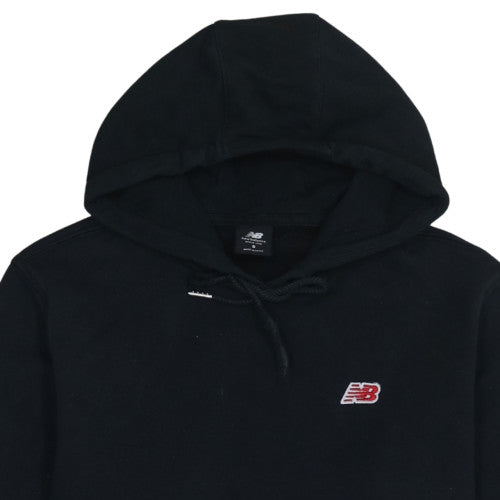 New Balance Mens Black Small Pullover Hoodie Fleece Graphic Logo