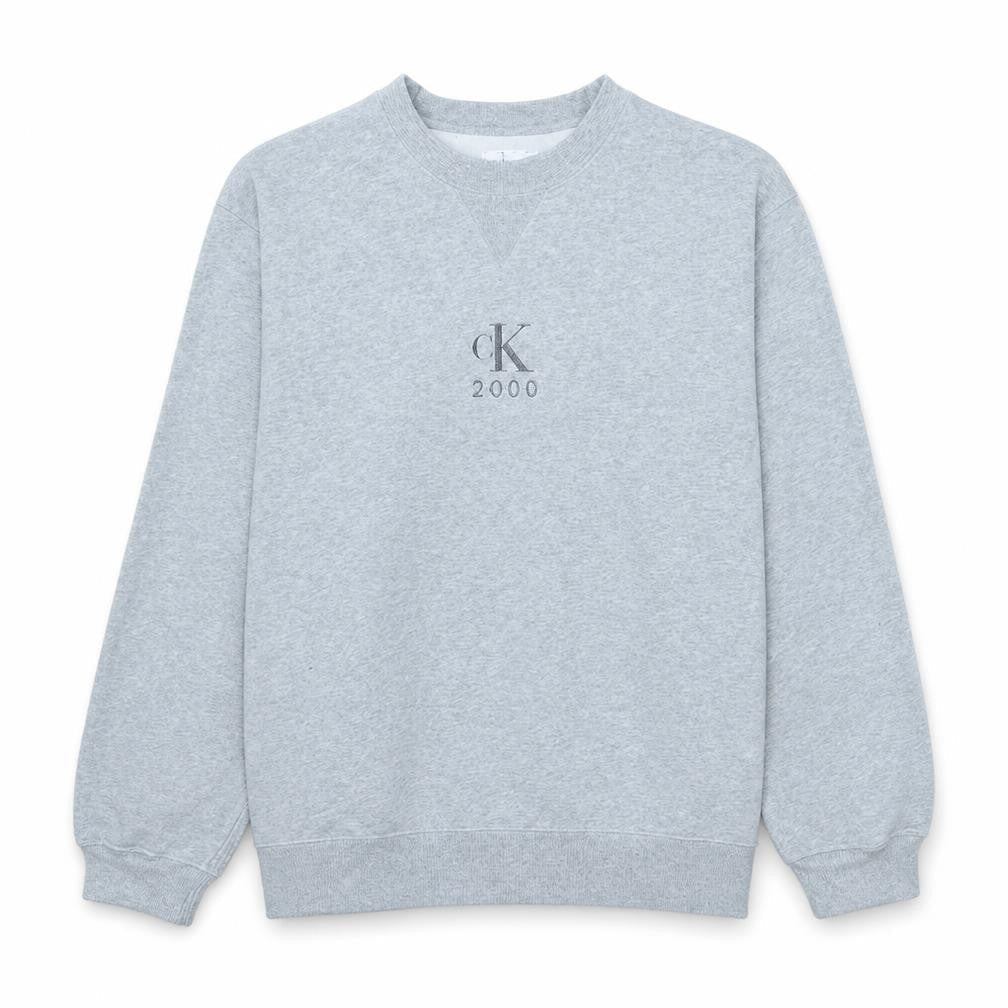 Calvin Klein Jeans Men's Grey Logo Sweatshirt Size L Vintage Style