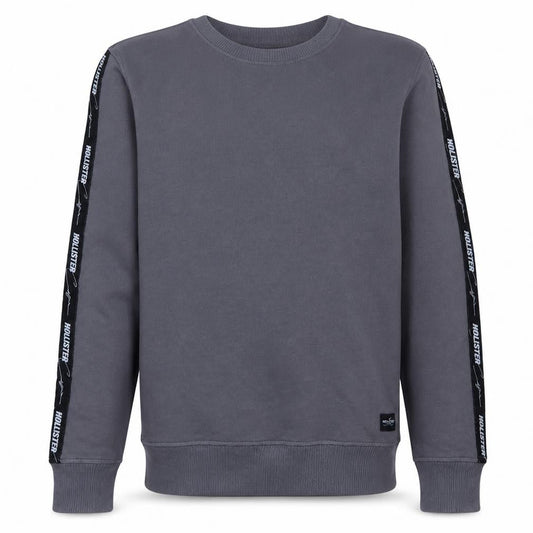 Hollister Men’s Grey Logo Sleeve Pullover Sweatshirt Size XS